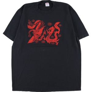 古着 80年代 ジャージーズ Jerzees 龍柄 ドラゴン柄 プリントTシャツ USA製 メンズM ヴィンテージ /eaa354123