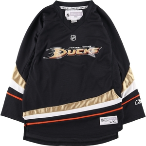  old clothes Reebok Reebok NHL ANAHEIM DUCKS hole high m Duck V neck game shirt hockey shirt lady's XL /eaa354846