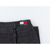 古着 90年代 トミーヒルフィガー TOMMY HILFIGER ブラックジーンズ テーパードデニムパンツ レディースL(w28) ヴィンテージ /eaa355533_画像5