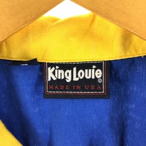 古着 80年代 キングルイ King Louie オープンカラー ボウリングシャツ USA製 メンズM ヴィンテージ /eaa358010_画像3