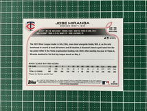 ★TOPPS MLB 2022 UPDATE #US120 JOSE MIRANDA［MINNESOTA TWINS］ベースカード「BASE」ルーキー「RC」★_画像2
