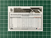 ★TOPPS MLB 2023 SERIES 1 #208 BLAKE SNELL［SAN DIEGO PADRES］ベースカード「BASE」★_画像2