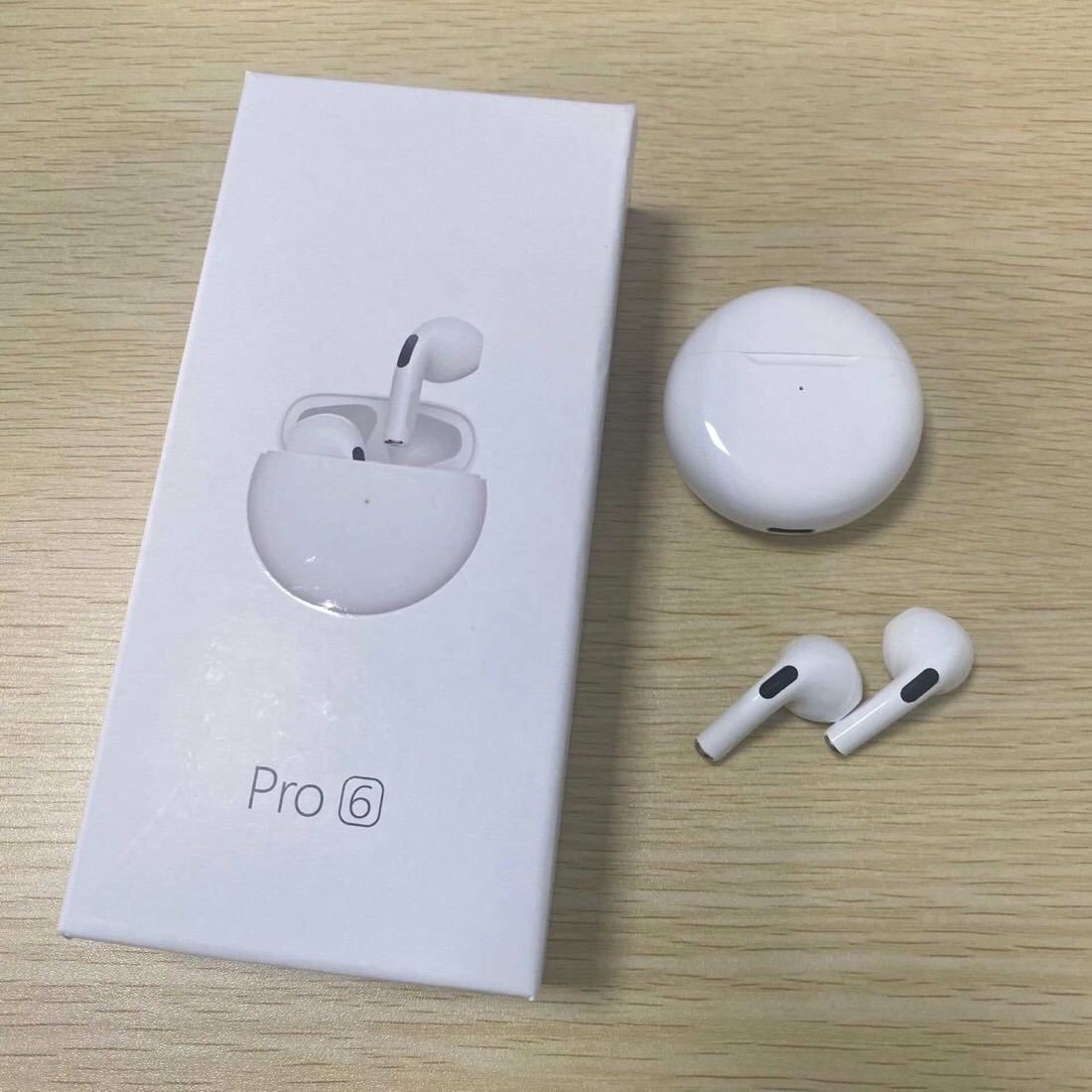 最新型新品ワイヤレスイヤホンPro6 白(Apple AirPods 第3世代型代替