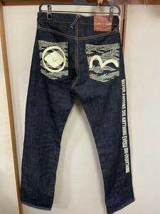  не использовался товар EVISU Evisu 2001. уголок SPECIAL Denim джинсы утка me краска камуфляж сырой Denim rigid 28x35 очень редкий цепь стежок 