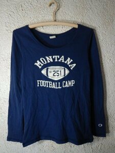 to6690　Champion　チャンピオン　レディース　長袖　tシャツ　MONTANA　モンタナ　ラグビーボール　フロッキー　プリント　デザイン　人気