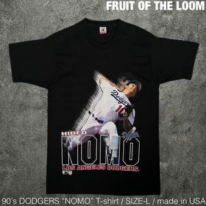 90s ビンテージ MLB ドジャース 野茂英雄 Tシャツ USA製 vintage 野球 トルネード ノモ Tee