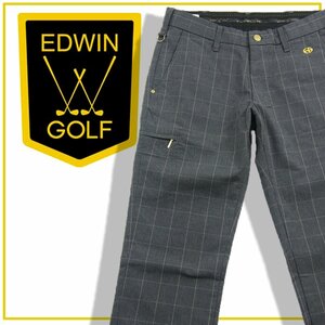 新品 EDWIN GOLF 【オールシーズン対応】チェック柄 ストレッチ パンツ ★300336 エドウィンゴルフ