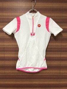 FP956 カステリ Castelli レディース 半袖 サイクルジャージ 白 総柄 S