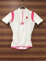 FP956 カステリ Castelli レディース 半袖 サイクルジャージ 白 総柄 S_画像1