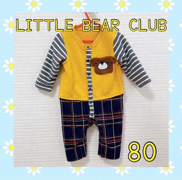 LITTLE BEAR CLUB　暖かいロンパース　80 長袖ロンパース カバーオール