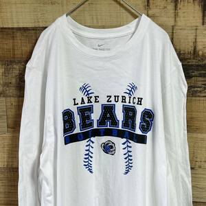 NIKE ナイキ　ロングスリーブTシャツ　長袖Tシャツ　lake zurich ハイスクールスポーツチーム　ロゴプリント　サイズＬ