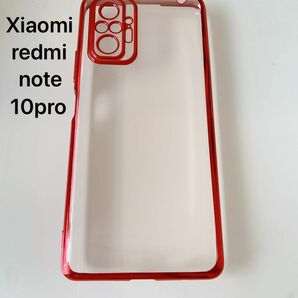 Xiaomi RedmiNote10Pro ケース カバー Androidケース レドミノート スマホカバー クリアケース レッド