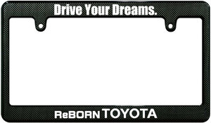 【新品・即決】カーボン調 ナンバーフレーム TOYOTA トヨタ 汎用 Drive Your Dreams