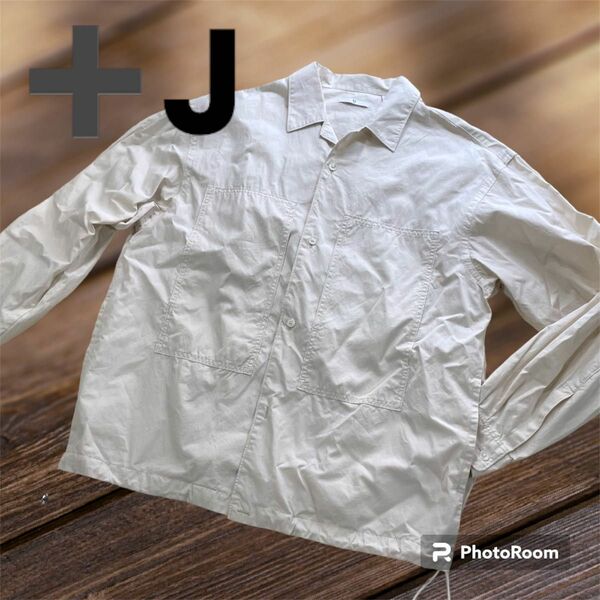 +J UNIQLO JIL SANDERオーバーサイズシャツジャケット　L