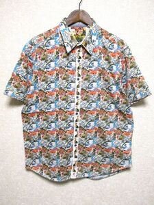 ★美品★Robert Graham ロバートグラハム 半袖 和柄 シャツ L★総柄 アロハ ハワイアン 100%コットン 夏物 トップス アメリカ古着 レア