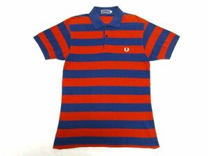 * great popularity *FRED PERRY Fred Perry short sleeves deer. . futoshi border polo-shirt S* orange ×b loop ru over hit Union regular goods 