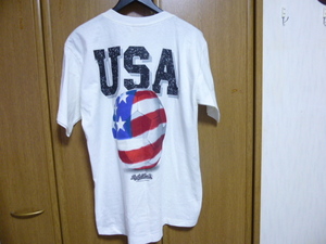 未使用品 Alore アローレ 1990年代 ヴィンテージ USA製 白色 無地 半袖Tシャツ サイズL 1995年 Big Ball Sportsのロゴが前後にプリント 