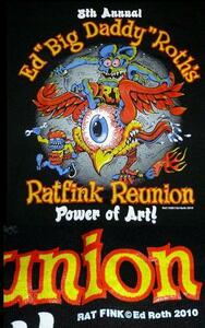 ★ラットフィンク Tシャツ RAT FINK Reunion '10 黒 M 正規品 hot rod mooneyes