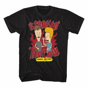 ★ビーバス アンド バットヘッド Tシャツ BEAVIS and BUTT-HEAD BREAKIN THE LAW - M 正規品 mtv アメキャラ パンク ロック &