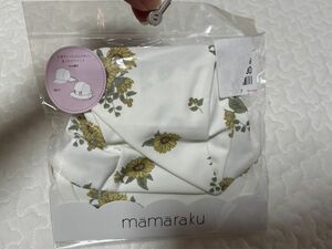 新品未使用品　タグ付き　ママラク　mamaraku ひまわり柄　プール帽子　プールキャップ　女の子　日除け付き　