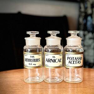 【Antique】1930s Apothecary Bottle (B) アポセカリーボトル メディシンボトル 薬瓶 薬品 ガラスビン ヴィンテージ アンティーク