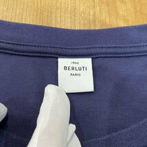 新品 BERLUTI ベルルッティ カリグラフィ 半袖Tシャツ Sサイズ メンズ ブルー系 コットン100％ イタリア製 正規品 刺繍 あ‐7_画像4