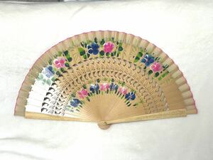  new goods * abanico fan flamenco fan wood grain natural color both sides paint ... equipped 