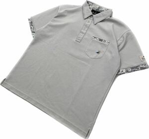 Paradiso * весна лето дизайн * карман рубашка-поло короткий рукав серый белый M Golf спорт выходной стиль джентльмен Paradiso #S2125