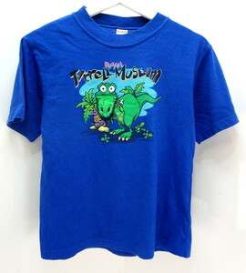 USA製 ☆ Royal Tyrrell Museum ロイヤル ティレル古生物学博物館 恐竜 キッズ Tシャツ ブルー L 150-160相当 口開くギミックが可愛い♪■E