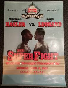 * ultra rare *ma- bin * is gla-vsshuga-* Ray * Leonard *WBC world middle class title Match * that time thing poster * excellent level * boxing *