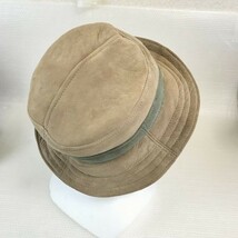 CANTERBURY/カンタベリー★ムートン/レザーハット/内側ウール【サイズM/beige/ベージュ】hat/cap◆XCB128_画像2