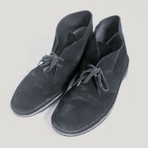 Clarks クラークス 8.5M　27.0相当　デザートブーツ　天然クレープソール　ショートブーツ ブラック 〇2-37_画像1