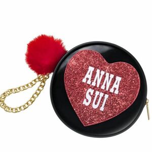 [CU]ANNA SUI Anna Sui pouch limited goods annasui_pouch-2023 black red fur chain attaching vanity cosme cosmetics [ new goods / regular goods ]