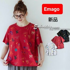 ■ Emago・イマゴ ■ サマー刺繍ドルマンTシャツ・新品