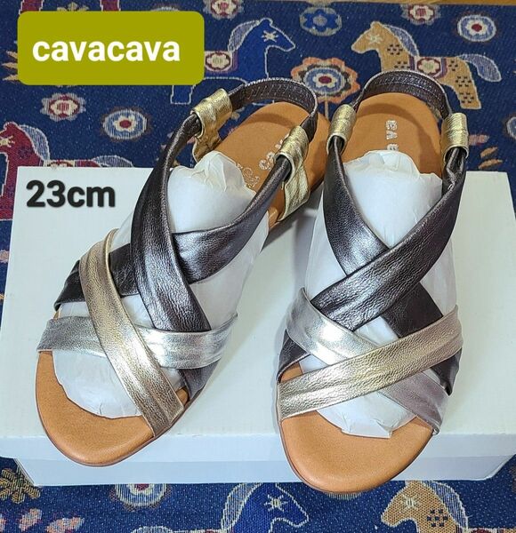 ■ cavacava ・サヴァサヴァ ■マルチカラークロスサンダル・美品