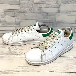 R4193bh【adidas アディダス】23.5cm スニーカー レディース ホワイト×グリーン STAN SMITH スタンスミス 本革 M20324 レザー 靴