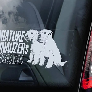 ◆送料無料【ミニチュア・シュナウザー ⑨】外張り カーステッカー 210×100mm 外貼り カー ステッカー シール DOG ON BOARD@ D9 3914