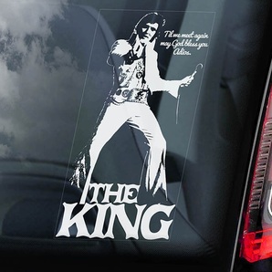 ◆送料無料【エルビス エルヴィス・プレスリー ③ The King】外張り カーステッカー 205×100mm@外貼り カー ステッカー@R&B M3 3909