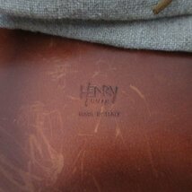 美品 HENRY CUIR アンリークイール persil レザーカットアウト キャンバス巾着 メッシュバッグ ハンドバッグ ワンショルダー ブラウン_画像8