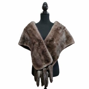 美品 THE AMERICAN FUR AWARDS アメリカンファーアワード 五つ星 ブルーアイリスミンクファー 毛皮 ロング ショール マフラー J0603