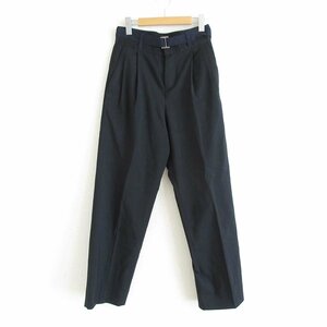 美品 21AW sacai サカイ Suiting Pants ツイルタック ベルテッドパンツ スーチングパンツ 21-02555M サイズ0 ブラック