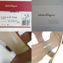 ほぼ未使用 Salvatore Ferragamo サルヴァトーレフェラガモ CAYLA 55 レザー ガンチーニ金具 サンダル ミュール 7 1/2 約24.5cm キャメル_画像10