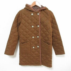 美品 Traditional Weatherwear トラディショナルウェザー ERITH エリス キルティングコート フード付きジャケット サイズ34 ブラウン