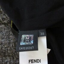 美品 FENDI フェンディ 千鳥格子柄 シルクブレンド 膝丈 タイトスカート 38 マルチカラー 073_画像10