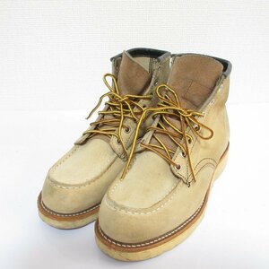 ほぼ美品 07年製 RED WING レッドウィング スエード アイリッシュセッター モックトゥブーツ ワークブーツ 8173 US7 約25cm ベージュ