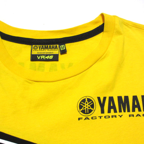 送料無料!ヤマハ★レーシングTシャツ Mサイズ MotoGP VR46 ロッシ YAMAHA イエロー黒 綿コットン メンズ 男性 バイク バイカー 春夏の画像4