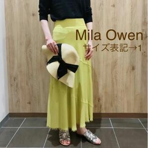 Mila Owen タチキリデザインフレアスカート　1 イエロー