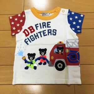 美品★ミキハウス／ダブルB★半袖Tシャツ 70 消防車