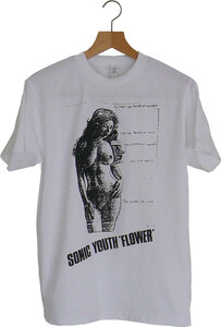 【新品】Sonic Youth Flower Tシャツ Mサイズ グランジ オルタナ Nirvana バンドT ノイズ シルクスクリーンプリント