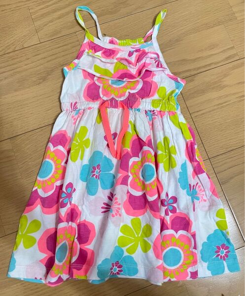 カーターズ ワンピース キャミソール 蛍光 花柄 2t 90